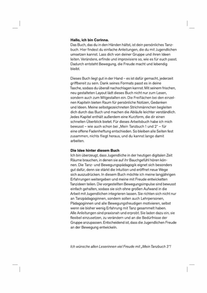 Leseprobe aus „Mein Tanzbuch 3“ – Seite 1